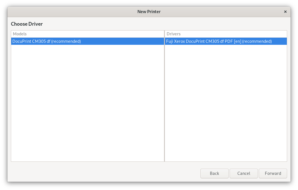Choose driver Choose driver