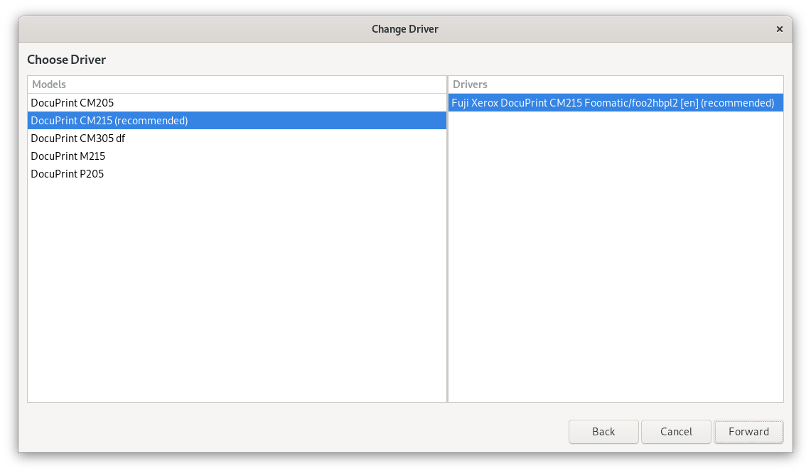 Change driver 2 Change driver 2